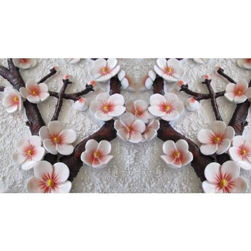 Free shipping 3D Plum flower Computer Desktop Stickers Fashion Creative Stickers Waterproof and Dust Proof Wallpaper Mural