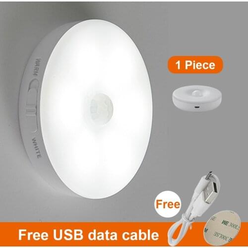 Smart Sensor Wireless Night Lamp USB Rechargeable Cabinet Light Motion Sensor Closet Light Home 0.6W Power-Saving LED Night Lamp
