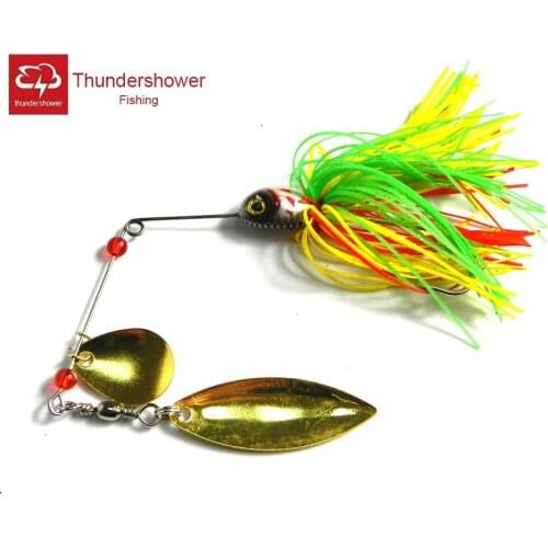 Big Sale 4pcs Multi-Color Spinner Beard Lure Metal Buzzbait Double Reflective Golden Spoon Bait With Hook Fishing Tackle 20.5g