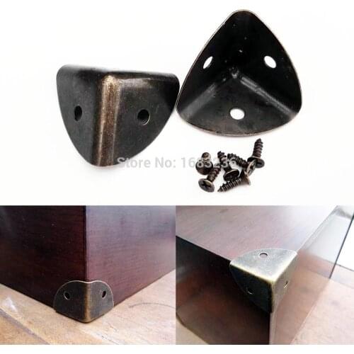 12pcs Thickness Antique Brass Jewelry Wine Gift Box Wooden Case Chest Edge Cover Corner Protector Guard + Screw 25mm Heavy Duty