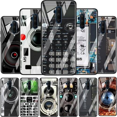 Battery Camera Calculator Tempered Glass Cover For OnePlus Z 7 8 9 7T 8T 9R Nord 5G Pro Silicone Phone Case Coque