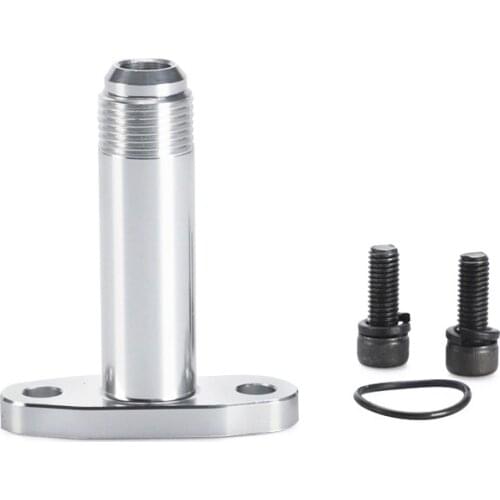 Turbo Oil Drain Return Flange updated Adapter Extended AN10 leakproof sliver CNC for T3 T4 GT28 GT30 T25 YC101456