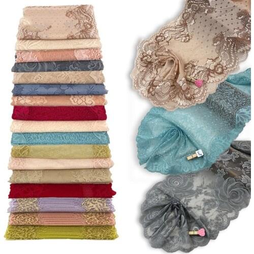 1Meter Elastic Lace Trim For DIY Clothing Headband Accessories Sewing Appliques Stretch Bra Underwear Laces Fabric 24cm Width