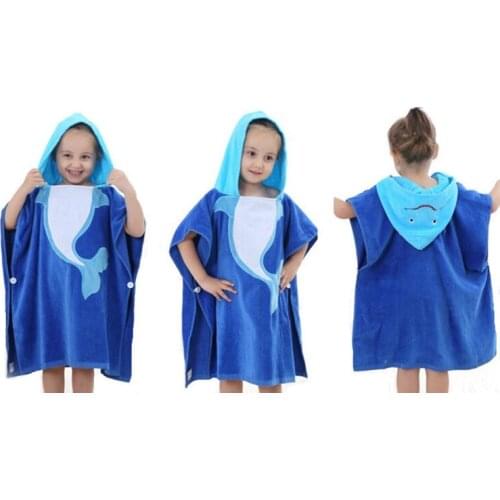 Kids Bathrobe Dinosaur Dolphin Cloak Girl Boys Bath Towels Kids Soft Bathroom Robe Pajamas Childrens Kawaii Costumes Batiste