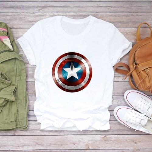 Summer 2021 Marvel Beginners Printed T-shirts Unisex Oversized T Shirt Casual Cartoons White Kawaii Avengers Large Size T-shirts
