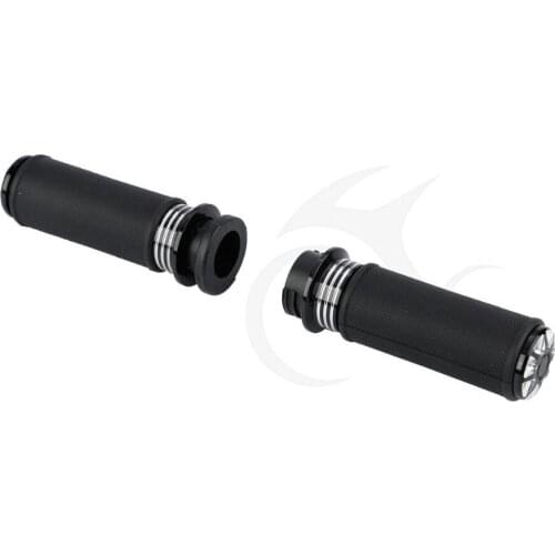 Motorcycle Black CNC 1'' Handlebar Hand grips For Harley Touring Road King Electra Glide
