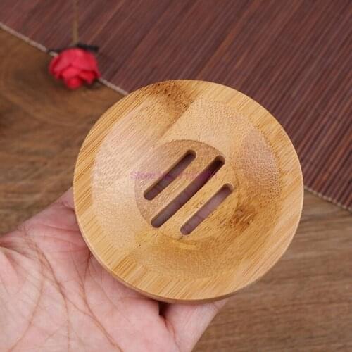 200PCS/lot Natural Wooden Bamboo Soap Dish Wood Soap Tray Holder Storage Soap Plate Box Container For Bath Shower Plate Bathroom