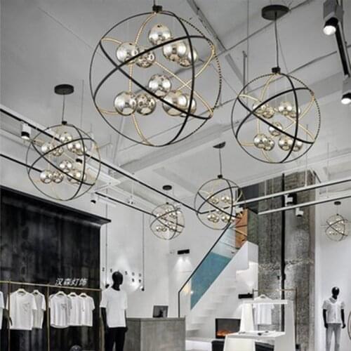 Nordic Led Living Room Chandelier Post Modern Minimalist Round Personality Creative Restaurant Bar Table Lamp Bedroom Lamp