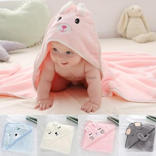 Newborn Blanket Warm Kids Super Soft Bathrobe Cute Animal Toddler Baby Hooded Towels Sleeping Swaddle Wrap for Infant Boys Girls
