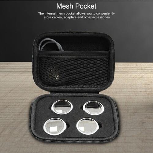 4 Slots Zippered Storage Organizer Bag Protective Carry Case For AirTag Airtags Anti-scratch Anti-lost Locator Tracker Set Cover