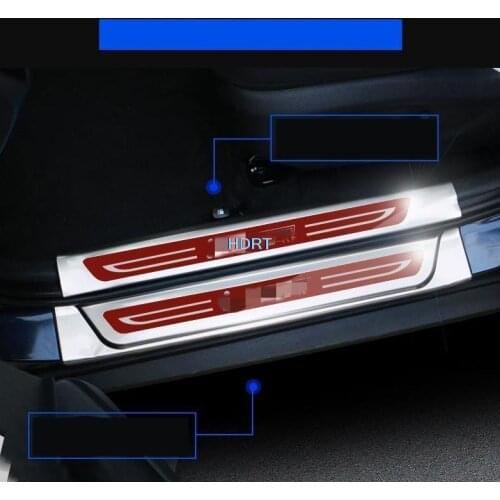 Stainless steel door sill strip for 2018 2019 HYUNDAI IX35 Threshold trim car style welcome pedal Scuff plate cover film sticke