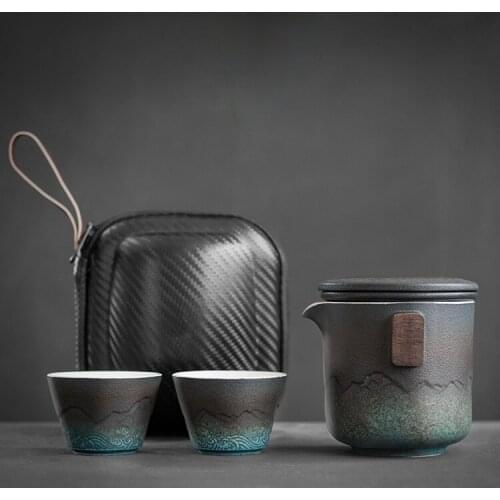 Simple Crockery Tea Set Japanese Vintage Creative Teaware Complete Tea Set Chinese Kung Fu Juego De Te Household Tools DI50CJ