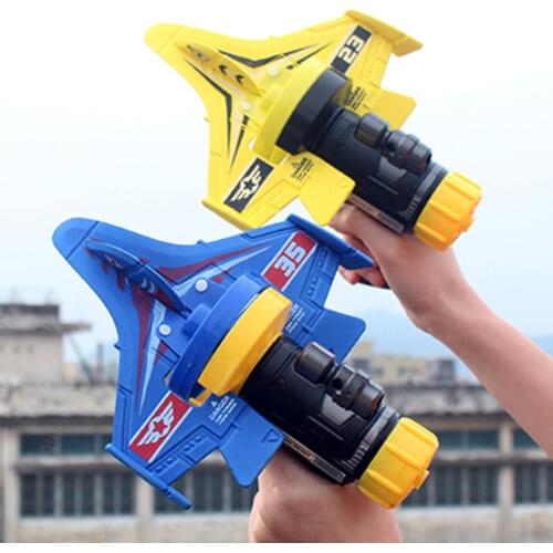 Airplane Launcher Bubble Catapult Plane Toy Foam Bubble Airplane One-Button Catapult Aircraft Model Toys Children Outdoor Toy