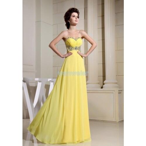 Real Photo yellow Chiffon free Shipping 2018 vestido de festa Formal gown Long New Design Brides Custom Prom bridesmaid dresses