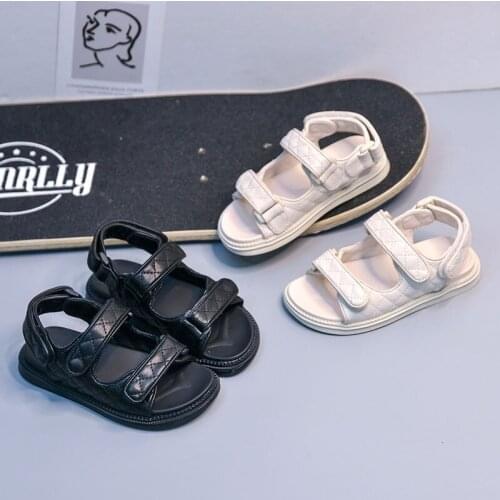 2021 Summer New Fashion Small Fragrant Wind Velcro Sandals Little Girls Comfortable Beach Shoes Children Shoes