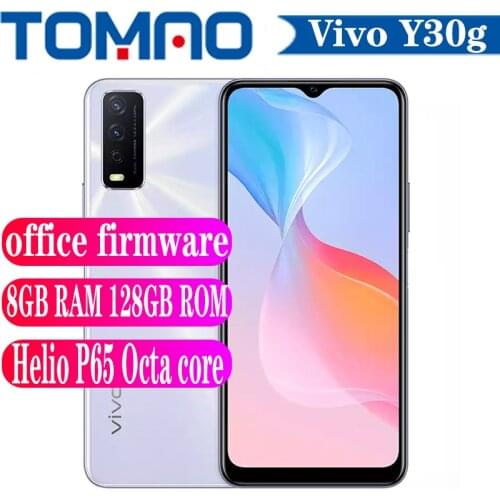Original Official New Vivo Y30g MobilePhone Helio P65 Octa core 8GB RAM 128GB ROM 6.5" 5000mAh Battery 18W Android 11 OTA Update