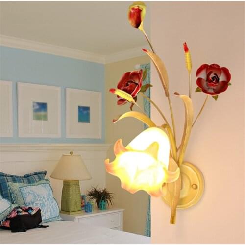 Led Wall Lights Sconce Rustic Hallway Restaurant Bed Living Room Bedroom Wall Decor Light Up Flower Wall Lamp Bedroom Bedside
