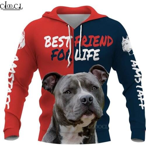 CLOOCL Amstaff Best Friend for Life 3D Print Hoodies Men Women Harajuku Sweatshirts Fashion Zipper Casual Tops Drop Shipping