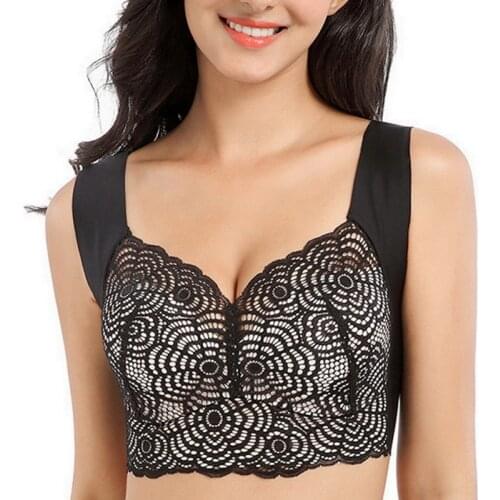 Air Ultimate Lift Stretch Full-Figure Seamless Lace Cut-Out Bra Sexy Lace Underwear Full Coverage Lace Plus Size Bra