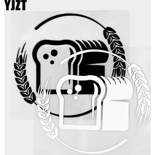YJZT 14.2×12.9CM Creative Car Stickers Bread Funny Food Vinyl Decals Body Decor Black / Silver 20B-0214
