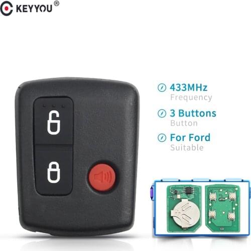 KEYYOU Replacement For Ford BA BF Falcon SX SY Territory Sedan Wagon Keyless Car Remote Key 4 Buttons Fob 433MHZ Keyless Entry