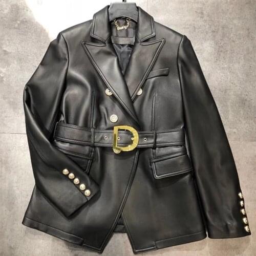 Woman Coats Natural Genuine Leather 2021 Winter Fashion Sheepskin Leather Coat Female Jackets Overcoat H312