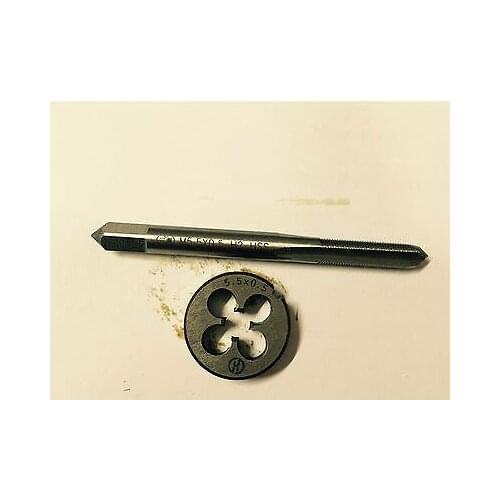 1pc HSS Machine M5.5 X 0.5mm Plug Tap and 1pc M5.5 X 0.5mm Die Threading Tool