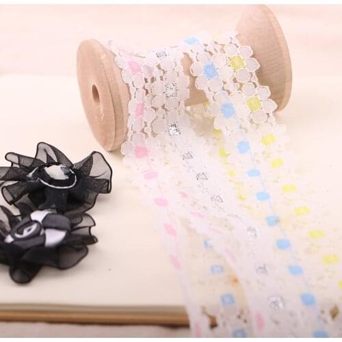 5 YARD 2CM Colorful petal lace accessories, decorative lace fabric, hand-made DIY water-soluble lace material