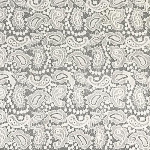 5yds African Lace Fabric 2018 New Arrival White Color African Cord Lace/Guipure Lace Fabrics High Quality Nigerian Wedding Dress