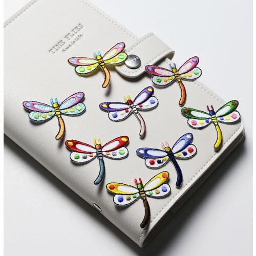 AHYONNIEX 10pcs/lot Colorful Small Cute Iron On Dragonfly Patches for Doll Clothing Wedding Decoration DIY Materials