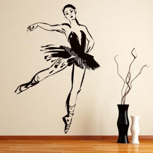 Ballet Pose Ballerina Dance Wall Sticker New Design Home Decor Girls Bedroom Ballet dance studio Wall Decal poster mural EB259