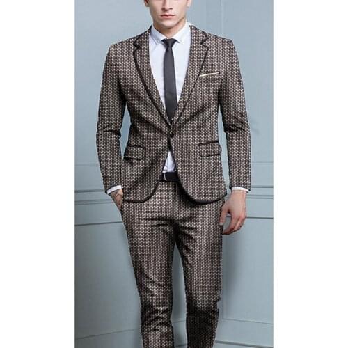 Blazer+Pants+tie) NEW Fashion costume homme Mens Suit Luxury Casual Men Stage Clothing Vintage Mens Suits Wedding Groom XS-6XL