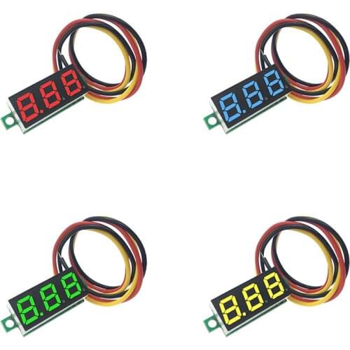 0.28 inch DC LED Digital Voltmeter 0-100V Voltage Meter Auto Car Mobile Power Voltage Tester Detector 12V Red Green Blue Yellow