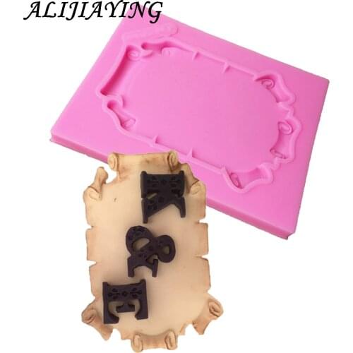 DIY Mirror Fondant Cake Decorating Tools Frame Cupcake Chocolate Wedding Cake Border Silicone Molds Kitchen Baking Moulds D1067