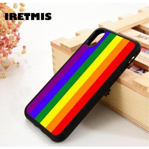 Iretmis 5 5S SE 6 6S Soft TPU Silicone phone case cover for iPhone 7 8 plus X Xs 11 Pro Max XR Gay Lesbian LGBT Rainbow Pride