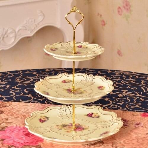 Crown 3 Tier Cake Cupcake Plate Stand Handle Hardware Fitting Holder DIY Cakes Plated Shelf Pole 3 layers Dining Cake Tool 2
