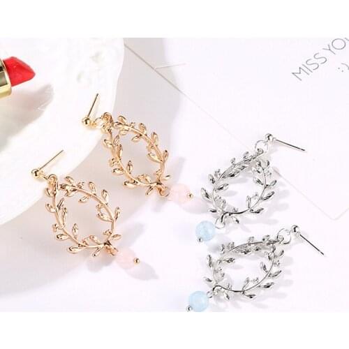 Creative Long Wheat Earrings Geometric Hollow Leaf Earrings for Women Engagement Party Jewelry Gift Clothing Accessories Trendy