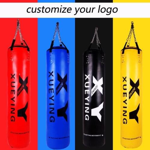 Customized with Own Logo Empty Kick Boxing Bag 120cm Training Fitness Punching Bag Boxeo Hook Hanging MMA Fight Sandbag