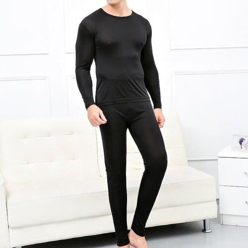 Mens 50% Silk 50% Viscose Base Layer Long Johns Warm Thermal Underwear Set L XL 2XL TG204