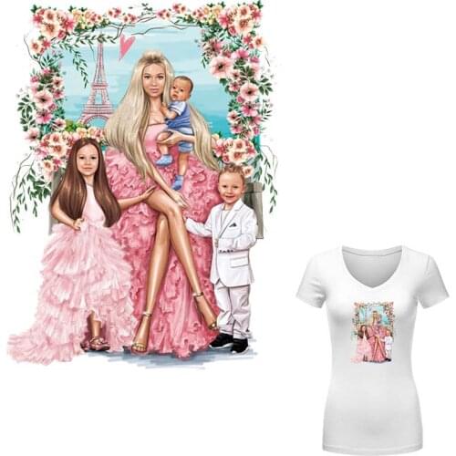 Stickers Child Mom Baby Iron On Stickers Clothes Heat Transfer Diy Accessory Fashion Patch Iron On Beautiful Mom Girl