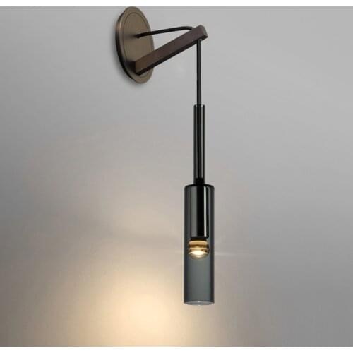Nordic Style Loft Gray Glass Wall Lamp Creative Glass Bottle Design Parlor Bedroom Bedside Wall Lighting Fixtures E14 110V 220V