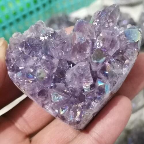 Very good!!!!!Natural amethyst electroplated crystal coagulated quartz core crystal