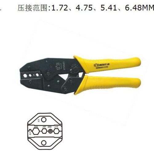 BESTIR taiwan made excellent 1.72,4.75,5.41,6.48mm*mm crimping pliers tool electrician work and tools NO.01101 freeship