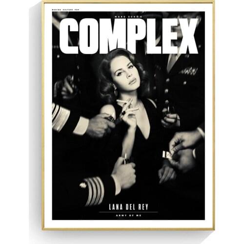 Lana Delrey Portrait Canvas Poster Classical Famous Singer Movie Tv Star Posters and Prints Black and White Picture No Frame