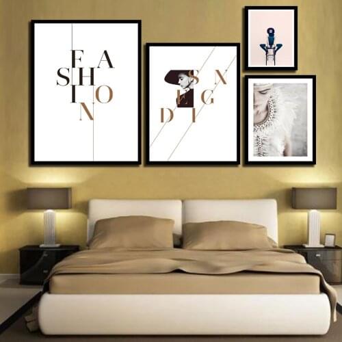 Poster Nordic Style Fashion Girl Scenery Pictures For Baby Room Wall Art Canvas Letter Painting Home Decoration Modern Girl