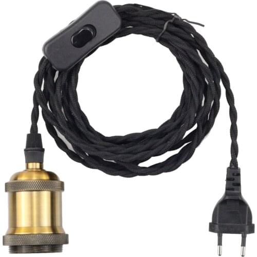 Industrial Pendant Light Kit Vintage E27 Lamp Socket with Dimmer Switch Hanging Light for Kitchen Bedroom Home Corridor