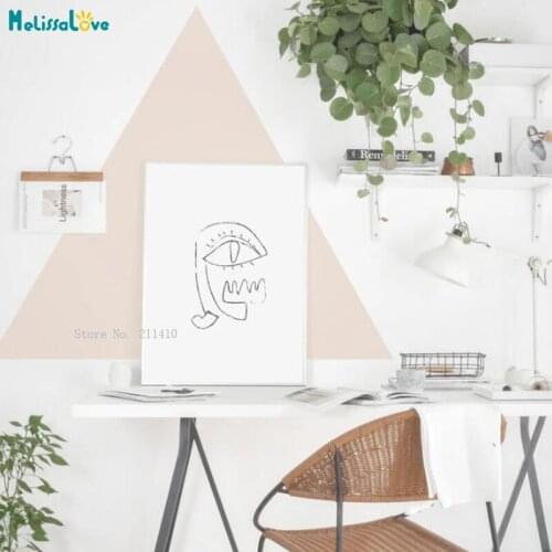 Simple Nordic Fresh Style Solid House Vinyl Wall Sticker Home Living Room Decor Removable Lovely Murals YT5917