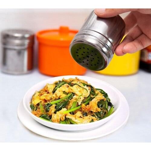 Stainless Spice Shaker Jar Sugar Salt Pepper Herbs Toothpick Storage Bottle BBQ