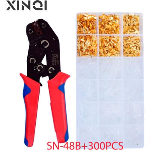 SN-48B crimping tool 600pcs 4.8/6.3 plug terminal crimper crimping plier wire 0.5-1.5mm² alicate hand tool set
