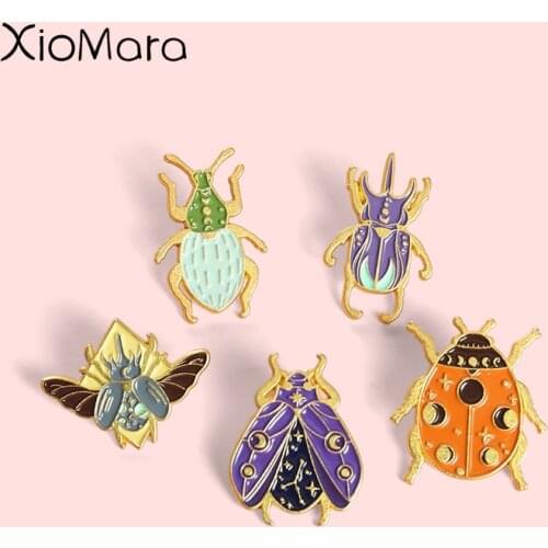 Glowing Ladybug Cicada Enamel Pins Custom Beetle Cute Animals Brooch Lapel Badge Bag Cartoon Insect Jewelry Gifts For Kid Friend